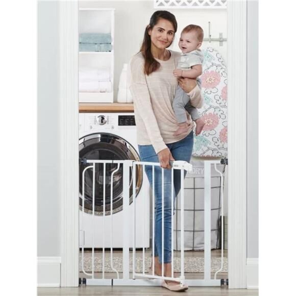 Easy Step 38.5-Inch Wide Walk Thru Baby Gate, Includes 6-Inch Extension Kit - Picture 1 of 7